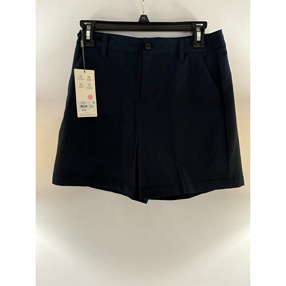 Walter‎ Hagen Clubhouse Traditional 5" Womens Golf Shorts Dark Navy Seersucker 4
